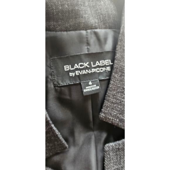 Evan Picone Black Label Women One Button Front Career Blazer Jacket Size 4 Gray - Picture 4 of 5